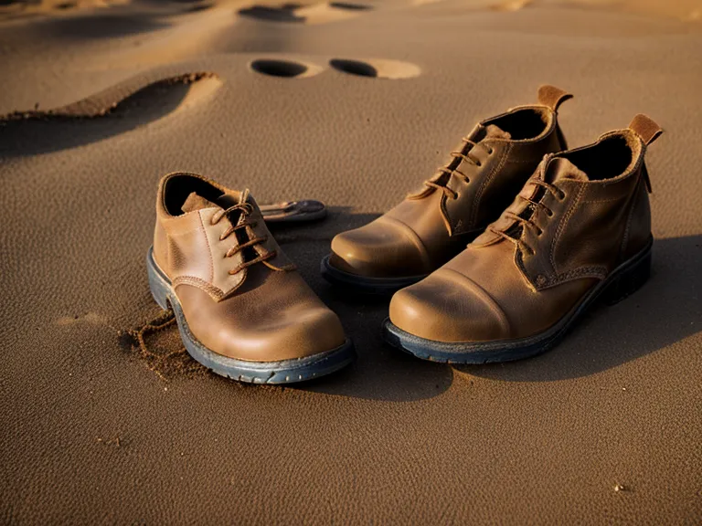 Détail de chaussures dans le sable d'une aire de jeux sous une lumière de fin de journée