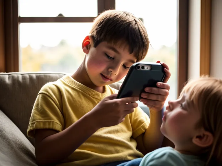 Un parent suivant une formation de parentalité positive sur son téléphone.