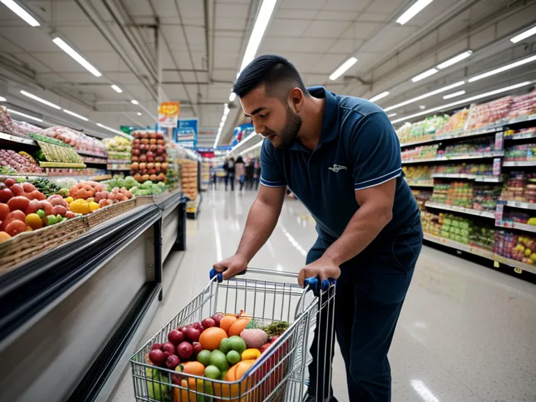 Un père et son enfant attendant calmement à la caisse d'un magasin