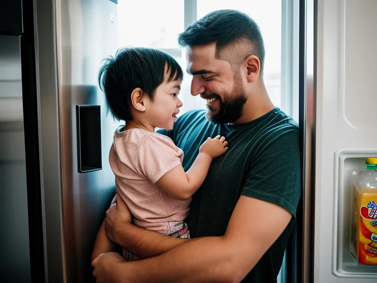 Père et enfant devant une routine visuelle du matin, un outil d'éducation bienveillante au quotidien