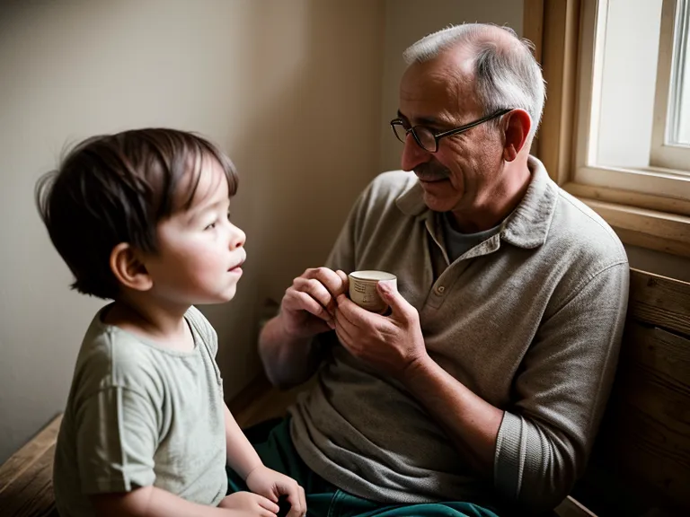 Un père et son fils qui préparent ensemble la journée à la maison, routine du matin pour limiter l'angoisse de séparation avant la crèche