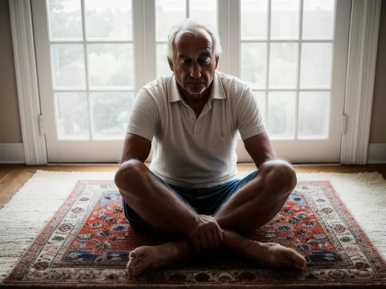 Un père qui respire profondément pour garder son calme face au désordre